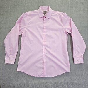 Unlisted by Kenneth Cole Men's Dress Shirt Slim Fit Pink Check 16-16 1/2 34/35